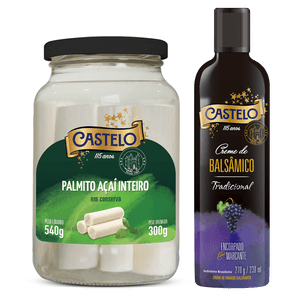 Kit Palmito Açaí Inteiro e Creme Balsâmico Tradicional