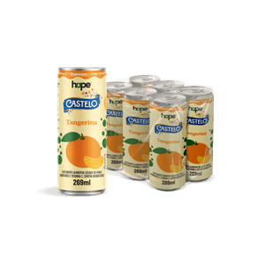 Bebida Prebiótica Tangerina Hope Castelo 269ml Pack 6 unidades